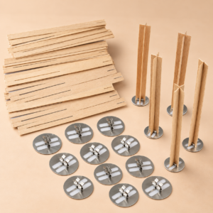 Houten kaarsenwiekrost – 10 x 80 mm – 10 stuks
