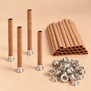 Houten spiraalbuisje voor kaarsen – 10 x 120 mm – 10 stuks